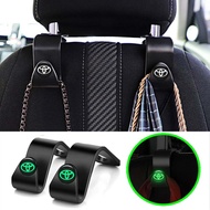 [ TOYOTA ] Car Hook Luminous Multifunctional Hooks Auto Logo Hidden Seat Rear Hooks Decoration Accessories for Toyota Hilux Land Cruiser Yaris Camry Vios Fortuner Corolla 4runner