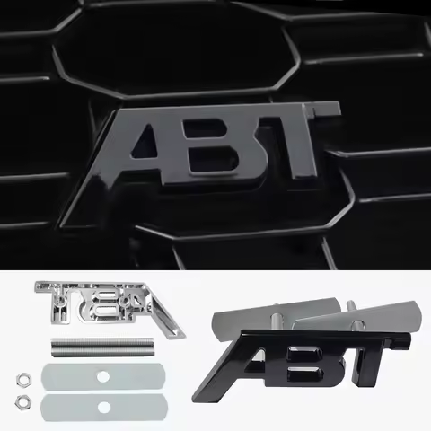 3D Metal ABT Logo Front Grill Badge Rear Trunk Emblem Car Sticker For Audi A4 B7 A6 C7 B9 B6 A5 B8 C