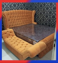 Divan Ranjang Kasur Jaguar Dobel Sandaran + sofa Puff