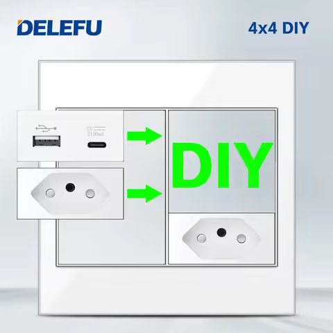 DELEFU Brazil Italian Chile Mexico Standard Free Combination Function USB Type C Key DIY Switch Sock