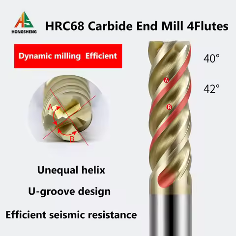 HRC68 1 2 3 4 5 6 8 10 Carbide Milling cutting Tools U shape Big Chip Remover Tungsten Steel Milling