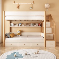 【SG Sellers】Bunk Bed Frame Bunk Beds Wooden Bunk Beds Bed frames with storage cabinets High Low Bed Bunk Beds for Kids Bunk Bed for Adults Large Bunk Beds with Drawers Mattress Set