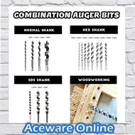 COMBINATION AUGER DRILL BITS NORMAL SHANK / HEX SHANK / SDS SHANK FOR WOODWORKING