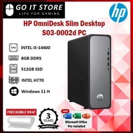 HP OMNIDESK S03-0002D SLIM DESKTOP (I5-14400, 8GD5, 512SSD, W11H) DESKTOP