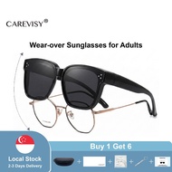 CAREVISY Sunglasses Over Spectacles for Myopia Polarized UV400 Protection Anti Glare Driving Wear Ov