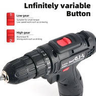 [BISA COD] JLD Mesin Bor 36V Tangan Baterai Tanpa Kabel 12S - Alat Bor Cordless Drill Battery 12V Po