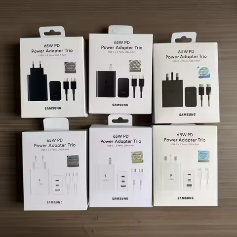 Samsung 65W EU/UK/US 3-Port Super Fast Charging Wall Charger, for Samsung Complete Series Mobile Pho