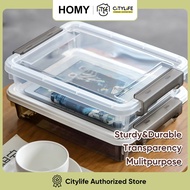 Citylife A4 Size File Box Transparent Stackable Storage Container Waterproof Document Storage Box