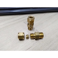 COPPER PIPE CONNECTOR 6MM x 1/ 4" OUTER THREAD 6MM COPPER PIPE NEPEL/