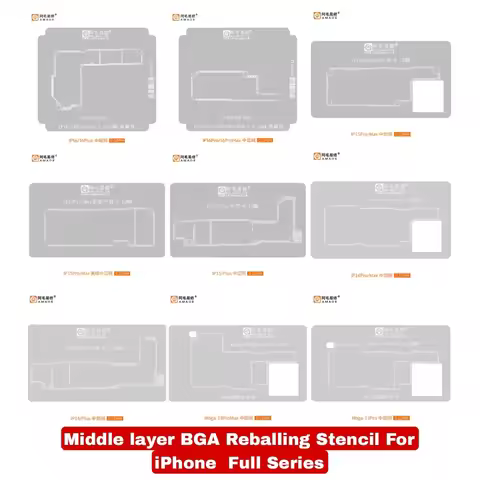 amao iPhone X- 16 Pro Max Motherboard Middle Layer Board Plant Tin BGA Reballing Stencil for xs max 