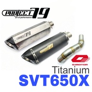 Project79 Exhaust QJMotor SVT650X Slip On Muffler TITANIUM + Stainless Steel Link Pipe Accessories M