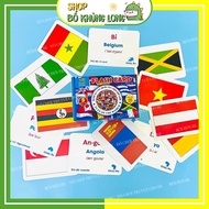 National Bilingual Learning Card Set 175 Countries Around The World Flash Card Flag Countries - Dino