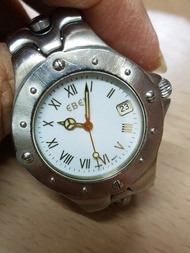 新淨 EBEL 玉寶 SPORTWARE 水晶面 日曆 夜光 螺絲把  防水 手錶 (貨品只合手圍165mm或以下人士) (see settlement location frist)