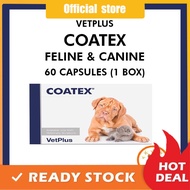 VetPlus COATEX EFA® Skin Supplement for Dog Canine Cat Feline 60 Capsules (1 Box)