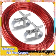 【D&F】Pool Cover Cable and 2 Winches, Plastic Coated Steel Cable, Aluminum Spring Spine,Ratchet for S