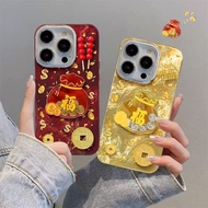 3D Gold Coin Money Phone Case For OPPO Reno 13F 12F 11F 12 11 10 8 7 6 5 13 Pro Reno 5 5F 6 7 8 8T 7