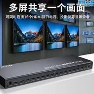 HDMI分配器1分16電腦電視監控顯示器分屏器一進十六出高清4k60Hz分頻器1進16出屏幕拓展器一分十六HDMI2.