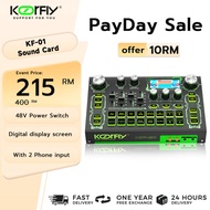 KoorFly Creative Sound Card Set Penuh Profesional KF01 48V Audio Mikrofon Mixer Sound Card Console F