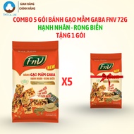 [Free 1 pack] Combo of 5 packs of GABA FnV Sprouted Rice Cakes 72g Almond Seaweed Flavor