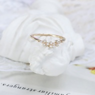 Japanese agete Night Sky Stars Lace Zircon Sweet Ring Silver Gold-Plated Ring