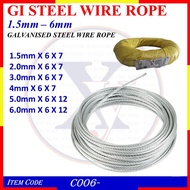 (30Meter) Galvanised Steel Wire Rope 1.5mm, 2mm, 3mm,  4mm, 5mm, 6mm, (C006-150 - C006-158)