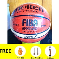Original Molten GG5X Basketball Ball Official Size 5 Boy's basketball ball Wear Resistant Indoor/Outdoor durable Training Ball Free Inflator
