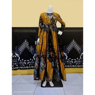 Pekalongan Batik Gamis Modern Women's Batik Dress Sogan Batik Dress