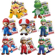 ตุ๊กตาหุ่นของเล่นการ์ตูน Super Mario Bros ชุดโมเดล Luigi yoshi Donkey Kong เห็ดสำหรับวันเกิดสำหรับเด็กของขวัญ