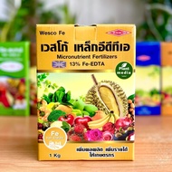 ผงจุลธาตุเหล็กอีดีทีเอ เหล็กคีเลต 13% เวสโก้ Fe -EDTA Wesco เหล็กเหลือง ขนาด 1 กิโลกรัม