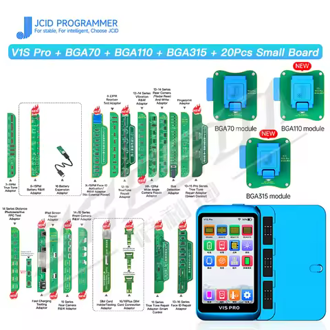 JCID V1S PRO Programmer with BGA315 BGA110 BGA70 BGA60 Socket for Phone 6-17 Nand Flash Read Write&F