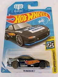 Hot Wheels 2019 Mad Mike Hw Speed Graphics 10/10 -  95 Mazda RX-7 (Black)