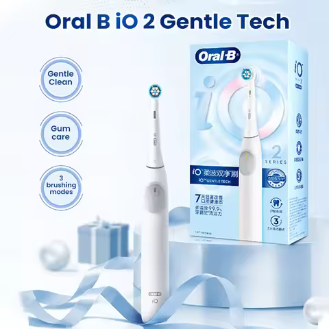 Oral B iO2 Electric Toothbrush Gentle Tech Rechargeable Toothbrush with Pressure Sensor 3 Teeth Brus