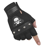 Men's Punk Rock Biker Gothic Skull Gloves Motorcycle Skeletal Rivet Cycling Driving Fingerless Mitte