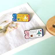 Ticket Brooch Cute Japanese Couple Pair Cartoon Boarding Pass Schoolbag Pin Badge Creative Badge