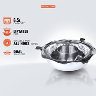2 in 1 Rotary Stainless Steel Steamboat Pot CSB202 Steamboat Pot Stainless Steel Pot