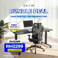[BUNDLE DEAL] ANEW Smart Desk + ANEW Ace Ergonomic Chair Bundle Set Height Adjustable Home Office Ga