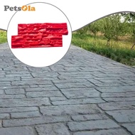 [PETSOLA] Concrete Stamp Concrete Texturing Skin Reusable Red with 2 Handles Floor Imprint