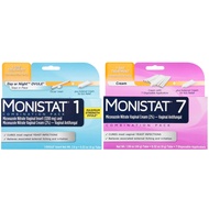 Monistat 1-Day Yeast Infection Treatment | Ovule + Itch Cream Combination Pack and Monistat 7-Day Ye