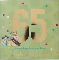 Depesche 11515-048 65th Birthday Number Card with Music, Refined Folding Card with Original Text Ins