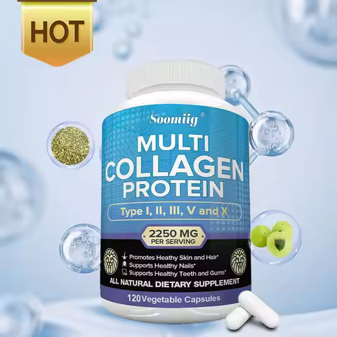 Collagen Peptides Capsules - Multi-Collagen Protein - for Hair Skin Nails Teeth Gums Joints, Gluten 