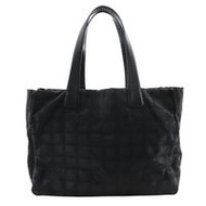 二手 Chanel Tote MM 新旅行系列手提包 A15991，尼龍帆布，意大利製造，黑色，單肩包/手提包，A4 尺寸，開口，女款