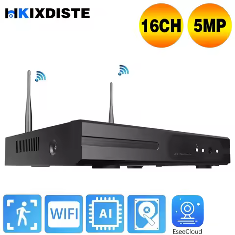 16CH 5MP H.265 Wireless 10CH NVR Recorder WIFI CCTV PTZ Camera System P2P IP Camera Network Video Re