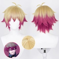 Blue Lock Alexis Ness Cosplay Wig Gold to Rose Red Gradient Short Heat Resistant Synthetic Hair