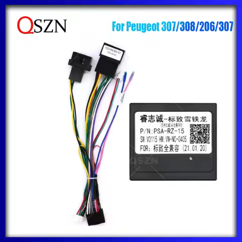 QSZN Audio DVD Canbus Box PSA-RZ-15 For Peugeot 307/308/206/307/CITROEN C2 Car Radio Wiring Harness 