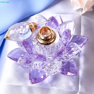 SHIGONG Vintage Empty Perfume Bottle, Refillable Crystal Lotus Perfume Bottles, Dubai Style Lotus Fl