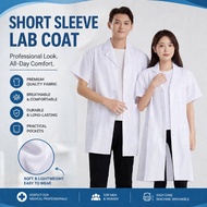 Short Sleeve Lab Coat Doctor Coat Medical Uniform White Coat for Men Women Nurse Student Workwear