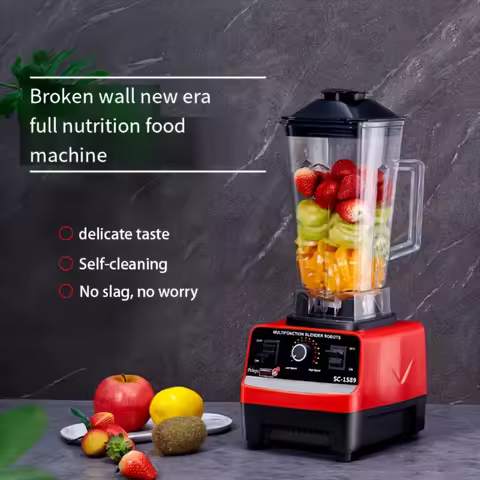 Red RV Blender with US Plug, 110V-130V, Multifunctional Ice Crusher & Grinder, PP Material