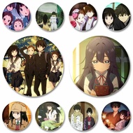 Cute Anime Hyouka Enamel Pins Clothing Bag Hat Jewelry Accessories Cartoon Round Brooch Eru Chitanda