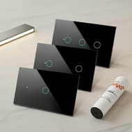 Alexa & Google Home Compatible Tuya Smart Wall Switch, 1/2/3/4 Gang WiFi Touch Panel  Suis Dinding P
