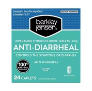 Berkley Jensen Loperamide Hydrochloride Anti-Diarrheal 2 mg Tablets, 24 ct.